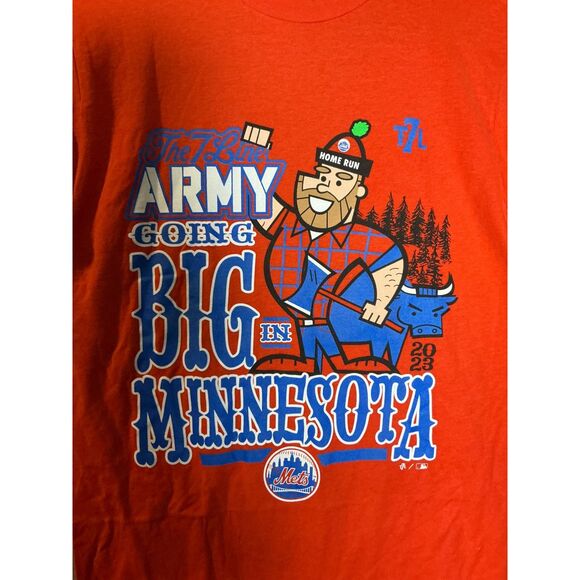The 7 Line Mets Army Going Big In Minnesota 2023 T Shirt Size S Orange - Picture 3 of 9